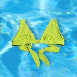 Poema Swim Neon Chartreuse Green Bikini TOP ONLY Size Small